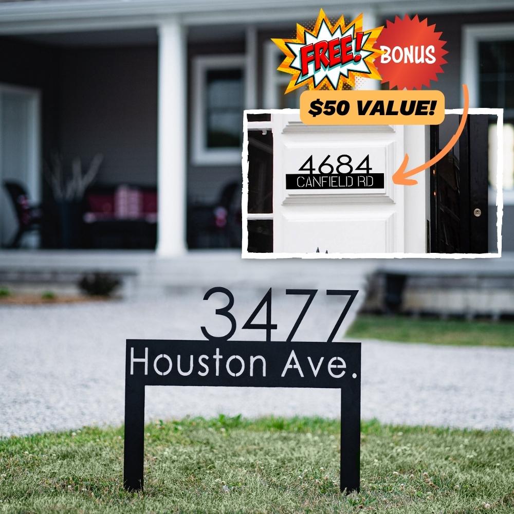 Classic Address Yard Sign (+ FREE Matching Porch Sign)