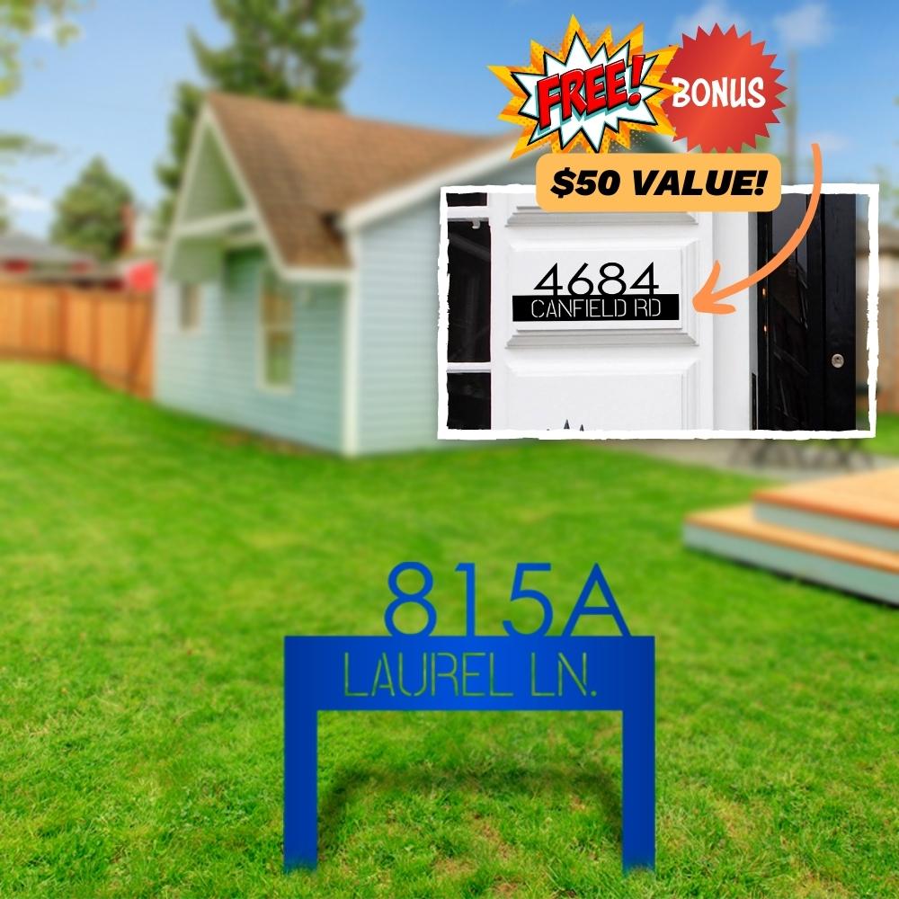 Classic Address Yard Sign (+ FREE Matching Porch Sign)