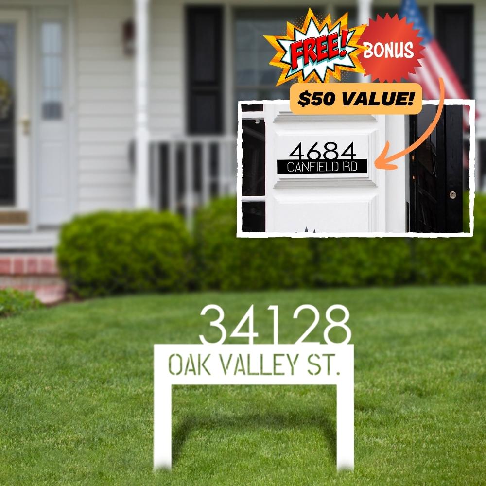 Classic Address Yard Sign (+ FREE Matching Porch Sign)
