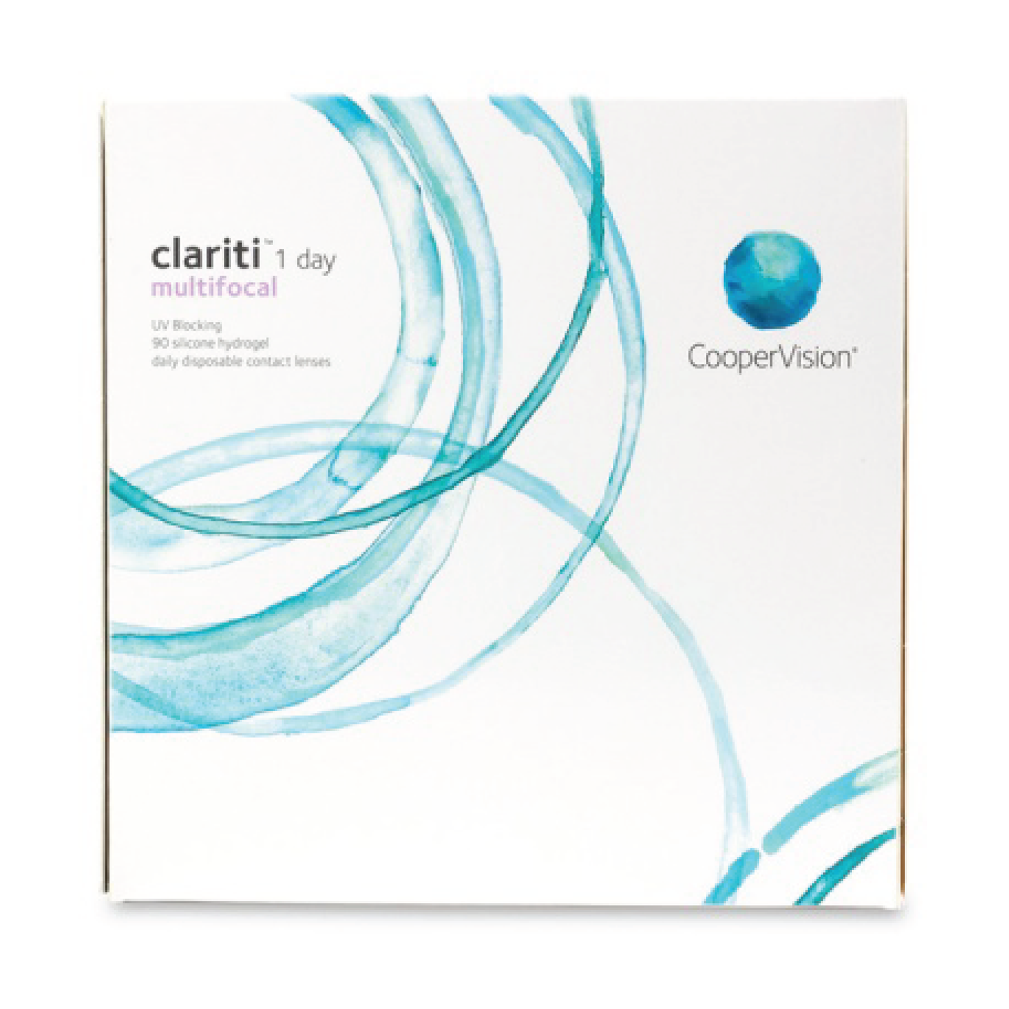 Clariti 1-Day Multifocal presbyopia contact lens - v sense optics coopervision daily disposable silicone hydrogel UV blocking comfort breathability wetting ability wear on eye cornea clear sharp vision sphere prescription 90 pack progression far distance intermediate up close reading