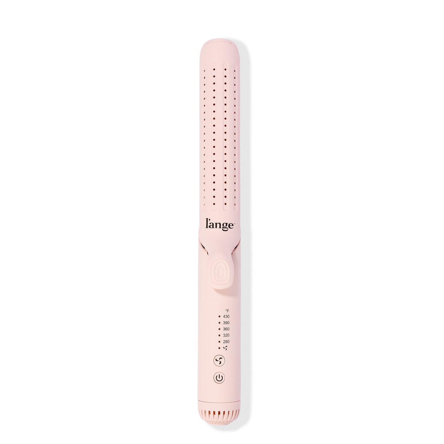 Larger Blush Floating titanium plates with rounded edges features cooling air vents with ergonomic handle