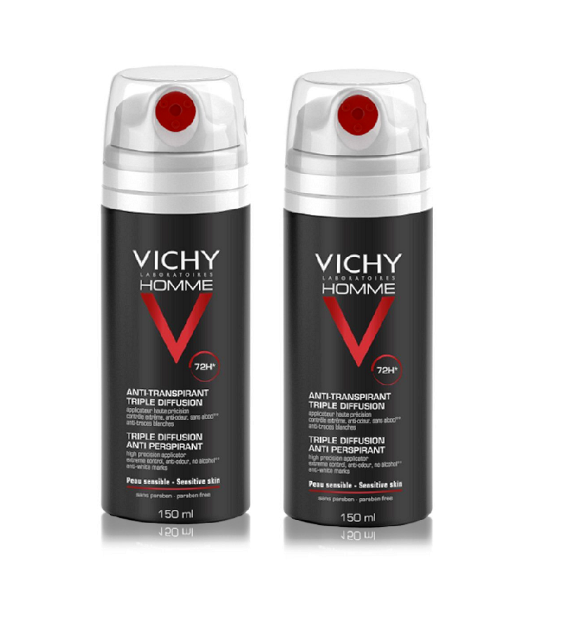 2xPack VICHY Homme Anti Transpirant 72H Deodorant Spray - 300 ml