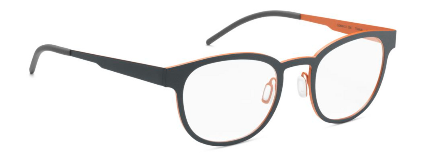 orgreen oldman 2.0 titanium handmade japan danish design lightweight comfortable round classic modern unisex men women female male front 1206 matte brown orange