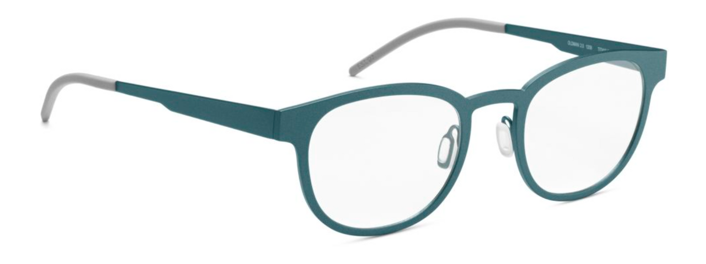 orgreen oldman 2.0 titanium handmade japan danish design lightweight comfortable round classic modern unisex men women female male front 1209 matte metallic green