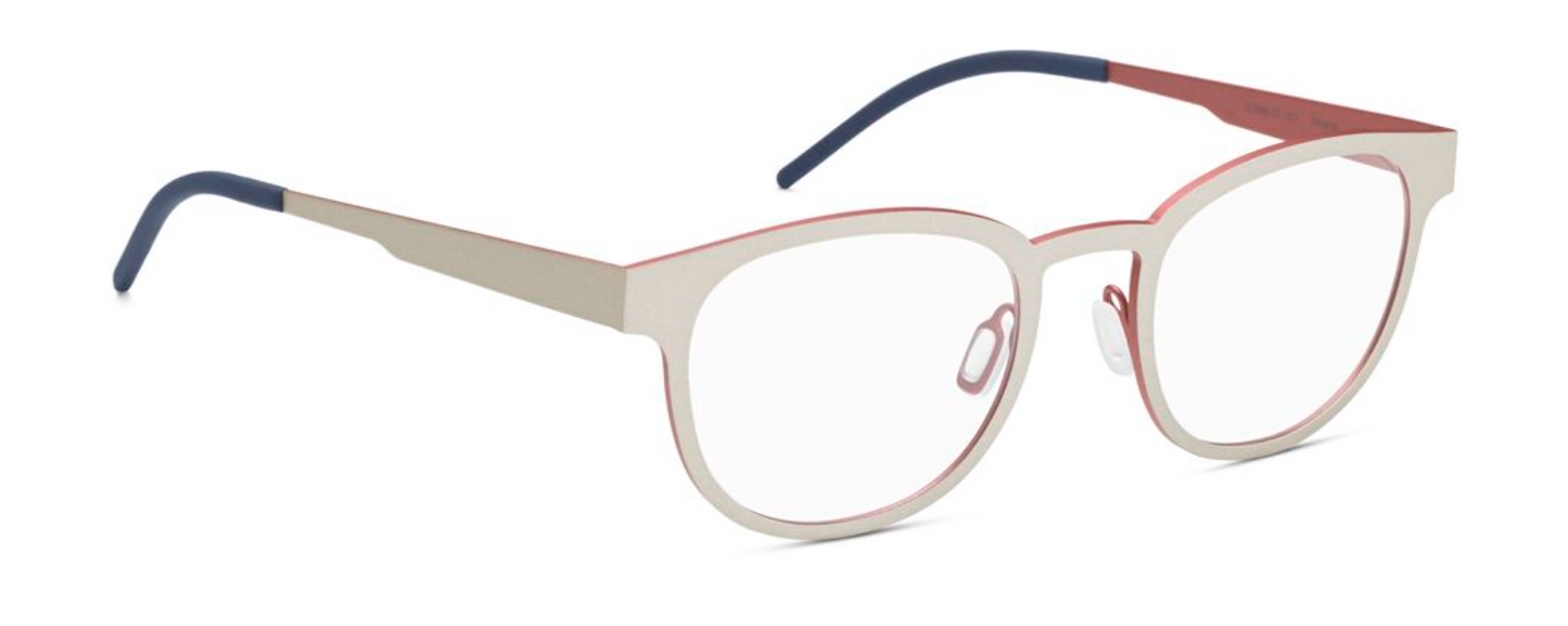 orgreen oldman 2.0 titanium handmade japan danish design lightweight comfortable round classic modern unisex men women female male front 1273 matte white red