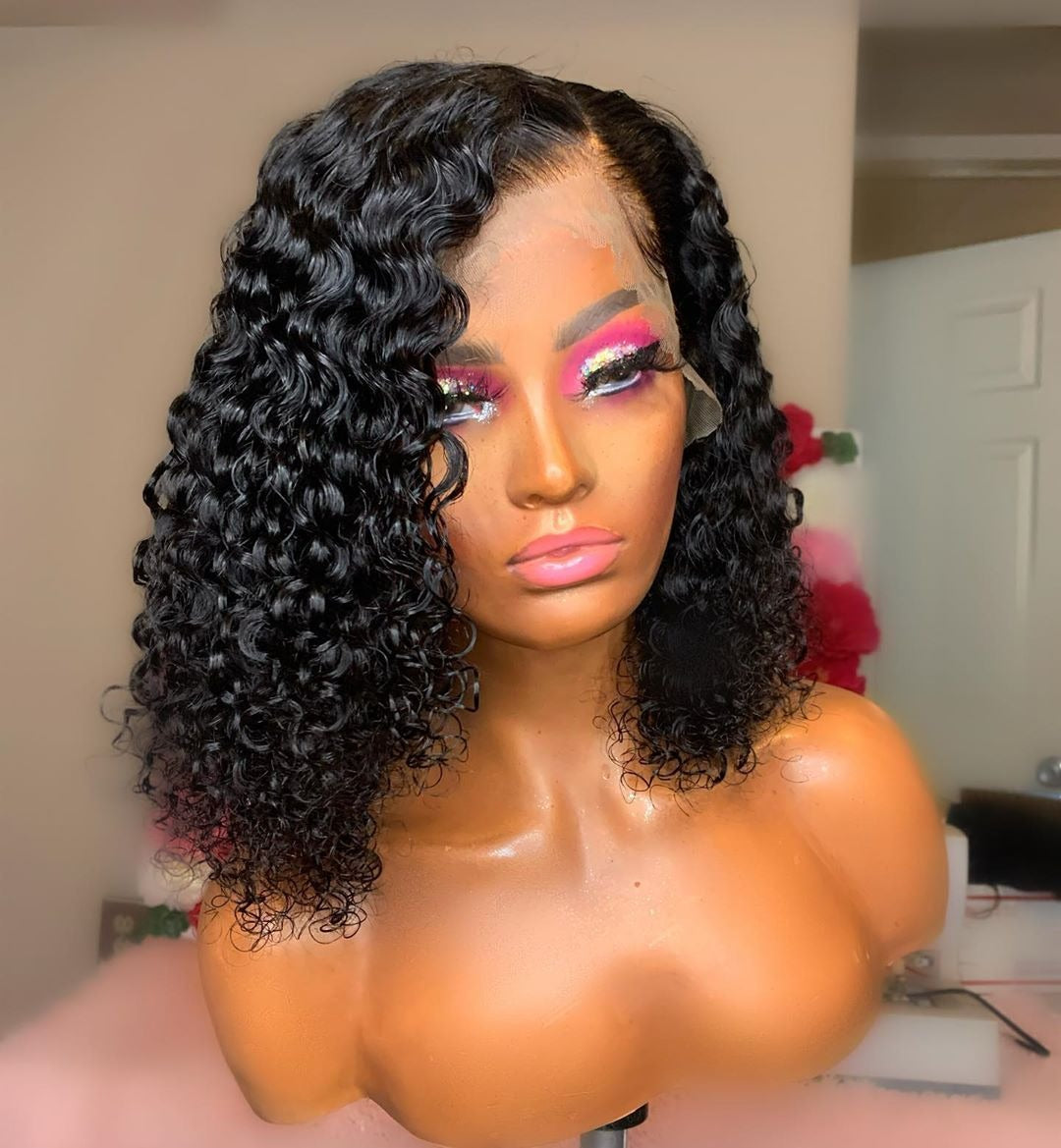 Curl 4x4 Short Bob 13x4 Lace Front Human Hair Wig