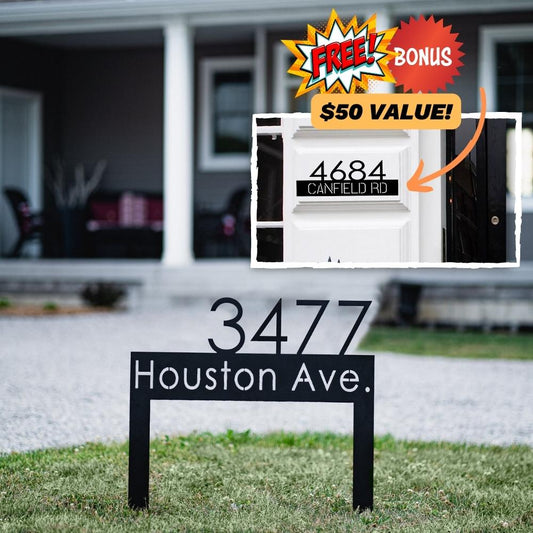 Classic Address Yard Sign (+ FREE Matching Porch Sign)