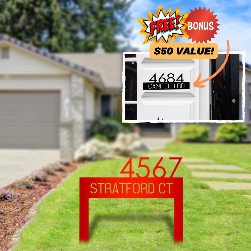 Classic Address Yard Sign (+ FREE Matching Porch Sign)