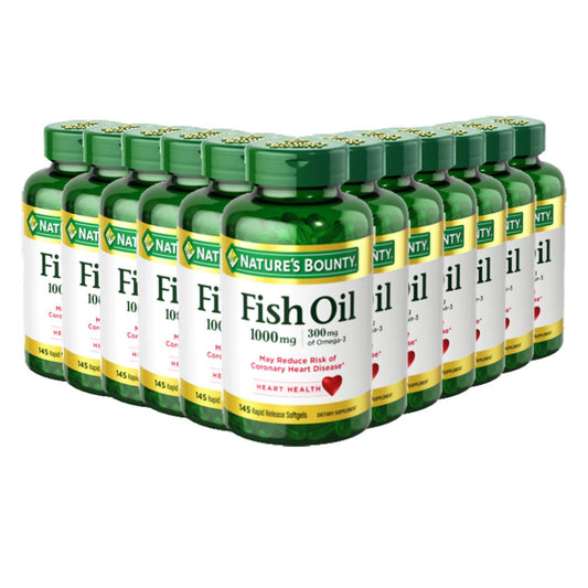 Nature's Bounty Fish Oil, 1000 mg -145 Softgels - 12 Pack