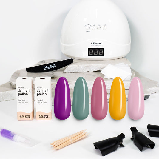 Gelous gel nail polish Rolling Meadows Polish Starter Pack - photographed in New Zealand