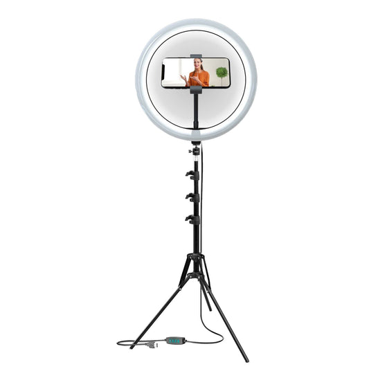 Ring Light 12 in w/stand & phone holder USB power supply port