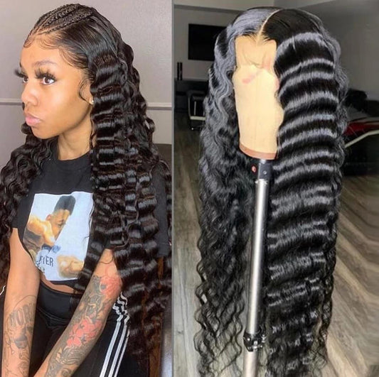 Transparent Lace Front Loose Deep Human Hair Wig
