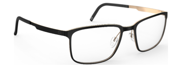 neubau eyewear alex T002 9130 matte black gold colour men male rectangular shape bold classic contemporary sustainable stainless steel metal eco-friendly T002