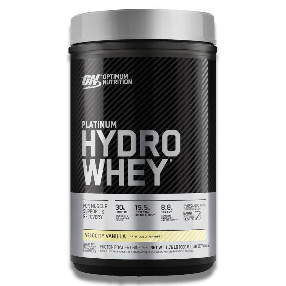 Optimum Nutrition - Platinum Hydrowhey Protein Powder, 100% Hydrolyzed Isolate Powder, Velocity Vanilla -  1.76 Lb Each