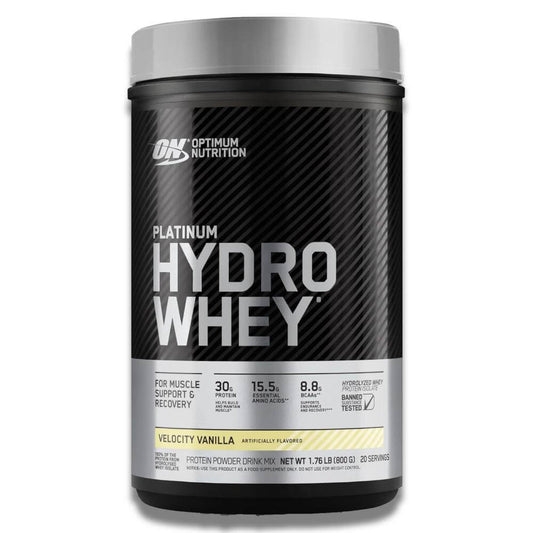 Optimum Nutrition - Platinum Hydrowhey Protein Powder, 100% Hydrolyzed Isolate Powder, Velocity Vanilla -  1.76 Lb Each