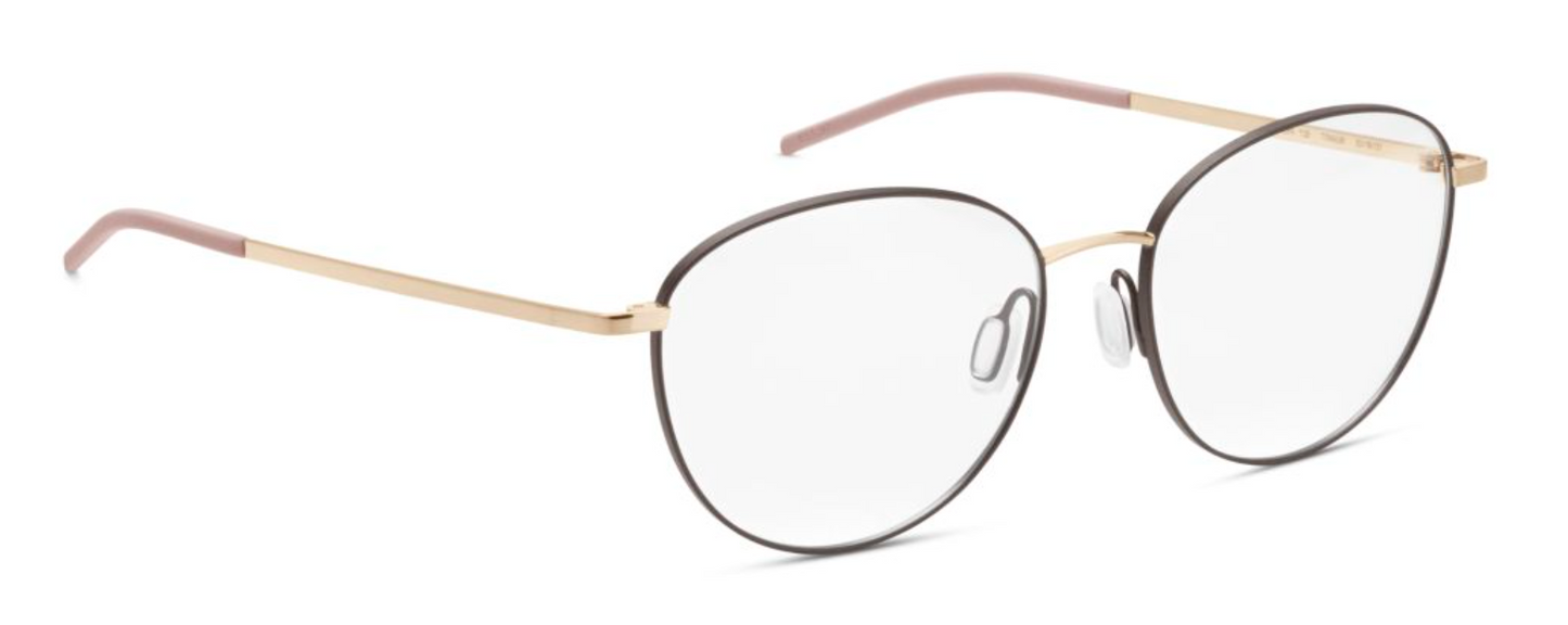 orgreen eastern eyeglasses eyewear glasses eastern titanium handmade in japan danish design scandinavian round female women metal classic lightweight thin strong durable 1128 matte brown gold