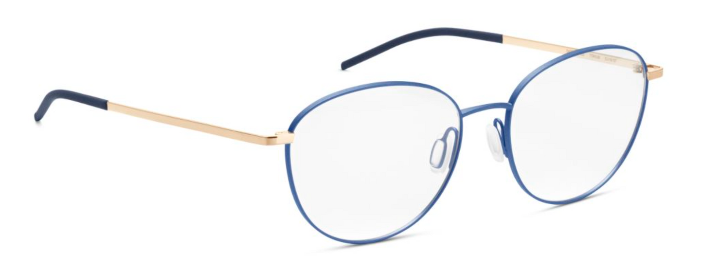 orgreen eastern eyeglasses eyewear glasses eastern titanium handmade in japan danish design scandinavian round female women metal classic lightweight thin strong durable 1222 matte blue gold