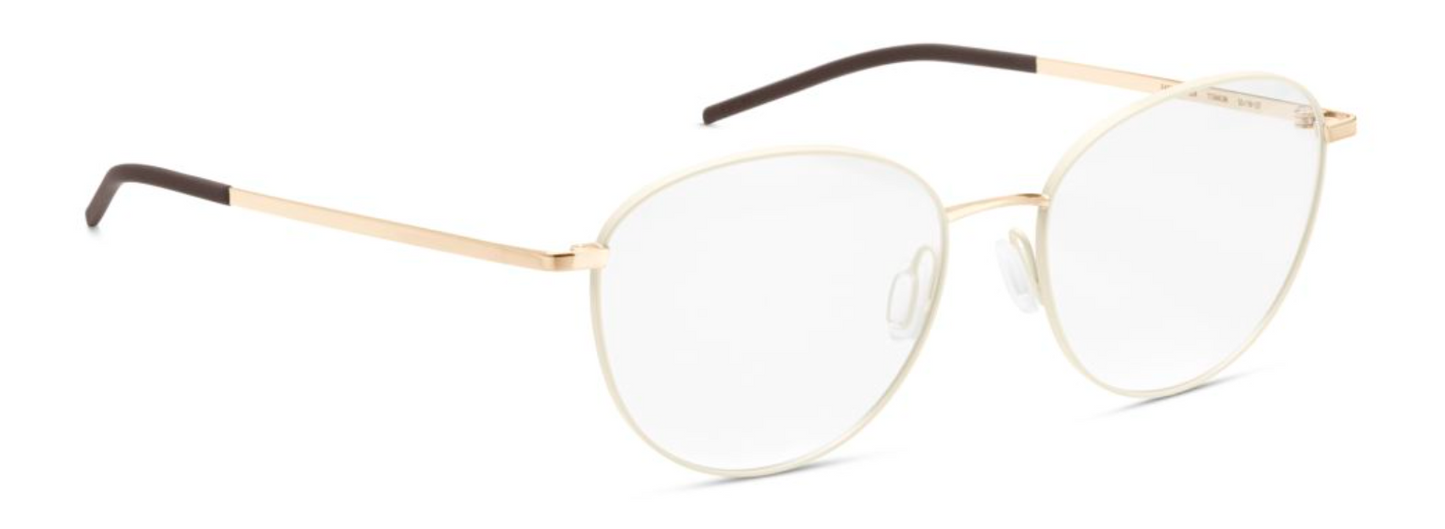 orgreen eastern eyeglasses eyewear glasses eastern titanium handmade in japan danish design scandinavian round female women metal classic lightweight thin strong durable 1224 matte white shiny yellow gold