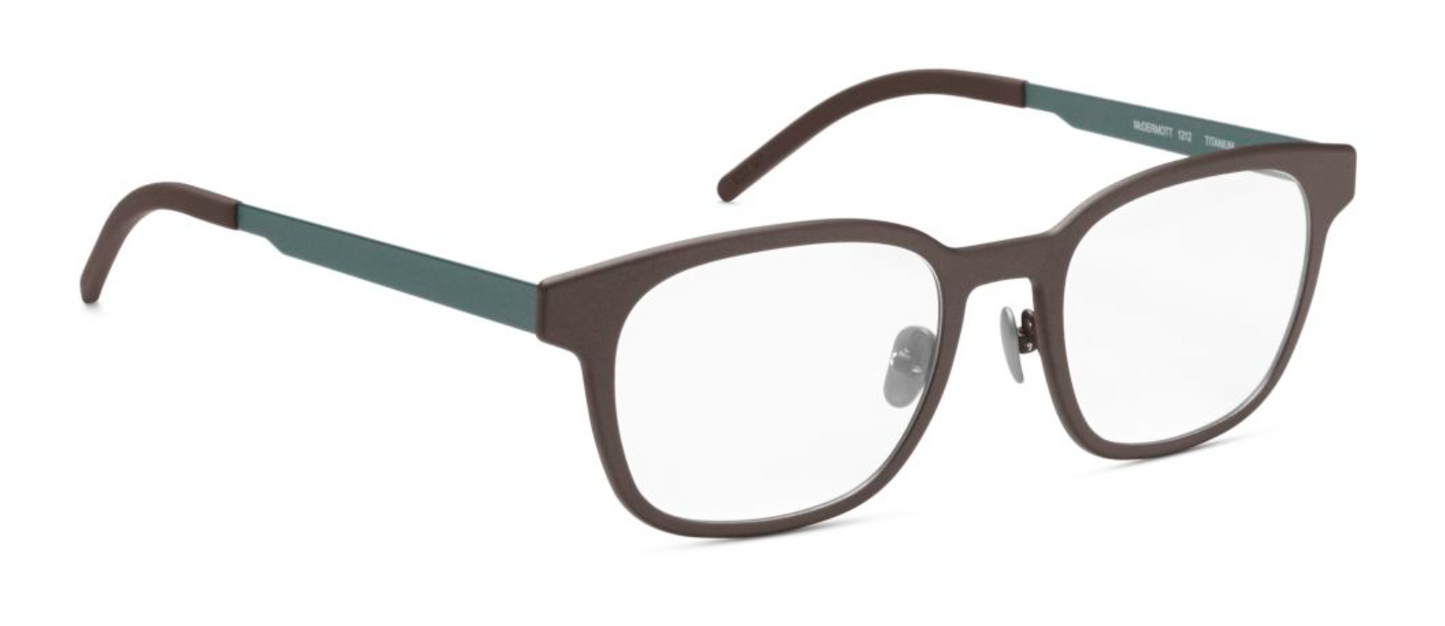 orgreen mcdermott glasses eyewear eyeglasses handmade japan danish design male men square titanium lightweight comfortable strong 1212 matte brown green