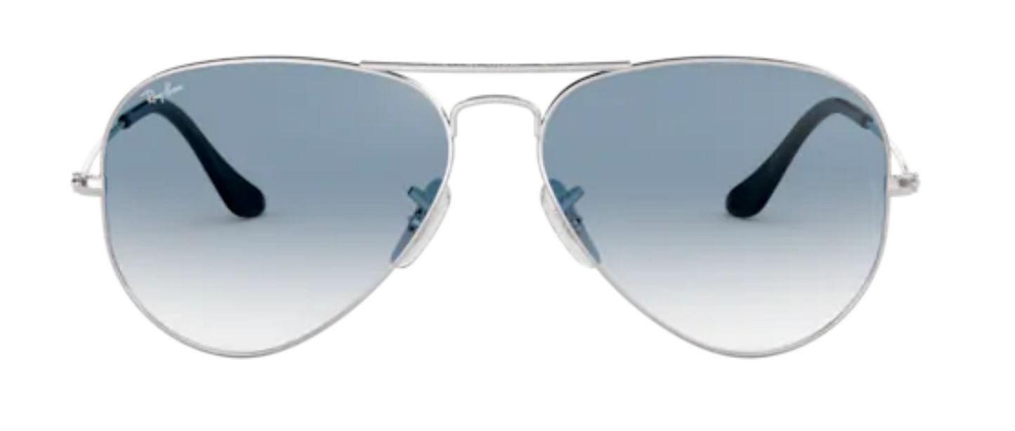 Ray Ban aviator 3025 classic popular trendy male female boys girls sunglasses vintage pilot shiny gold gradient blue lenses uv400 protection