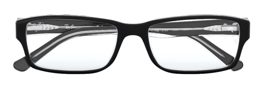 ray ban 5169 prescription optical eyewear glasses traditional classic unisex men women kids youthful bold casual black transparent clear