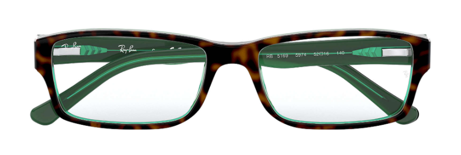 ray ban 5169 prescription optical eyewear glasses traditional classic unisex men women kids youthful bold casual brown tortoise havana green
