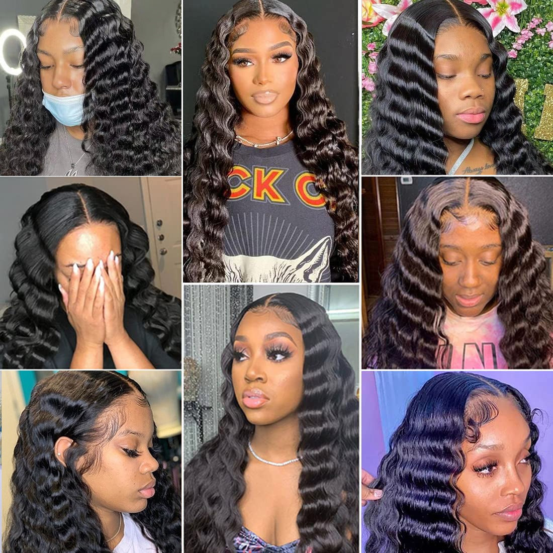 Transparent Lace Front Loose Deep Human Hair Wig
