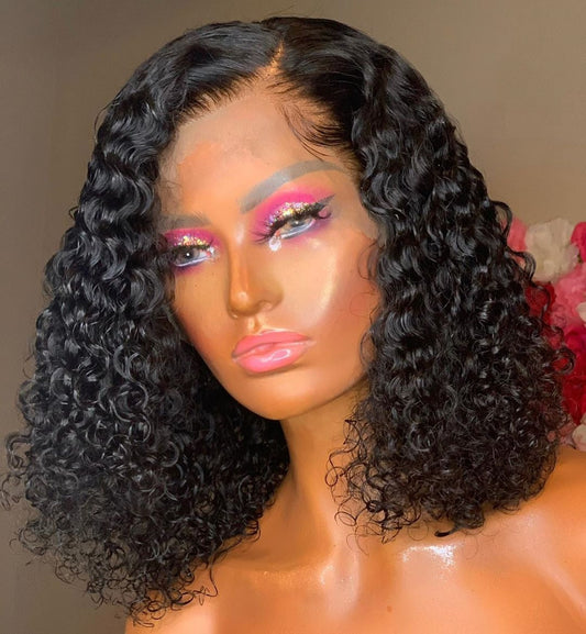 Curl 4x4 Short Bob 13x4 Lace Front Human Hair Wig